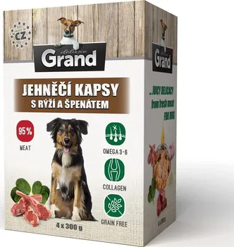 Krmivo pro psa Grand Deluxe kapsičky jehněčí s rýží/špenátem 4x 300 g