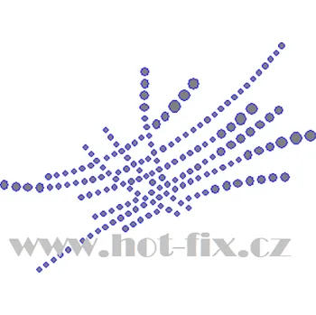 A070-P - abstrakt nažehlovací hot-fix kamínková aplikace na textil, rozměry cca 10,5x7,6cm barva: kameny barva 101 Crystal /stříbrná