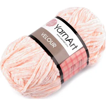 Příze Pletací žinylková příze Velour 100 g, barva 14 (869) meruňková světlá