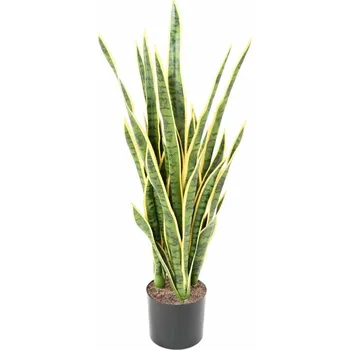 umělá květina Luxusní umělá rostlina Sansevieria žluto-zelená, 85cm