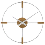 Továrna na čas Dřevěné stříbrné hodiny STUDIO průměr 50 cm VCT1051
