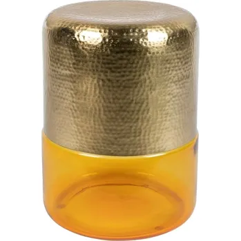 Toaletní stolek Jantarovo zlatý odkládací stolek DUTCHBONE CAVE 35 cm