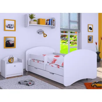 Dětská postel Dětská postel se šuplíkem 180x90cm BEZ MOTIVU - bílá