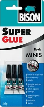 Průmyslové lepidlo Bison Super Glue Minis 3 x 1 g