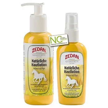 Kosmetika pro koně Přírodní hojivé mléko pro intenzivní péči o kůži Natürliche Hautlotion (lahvička s dávkovačem 250ml)