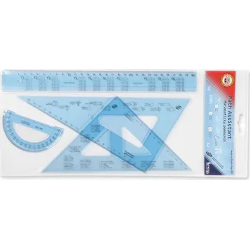 pravítka KOH-I-NOOR 7502S geometrická sada modrá vzorce