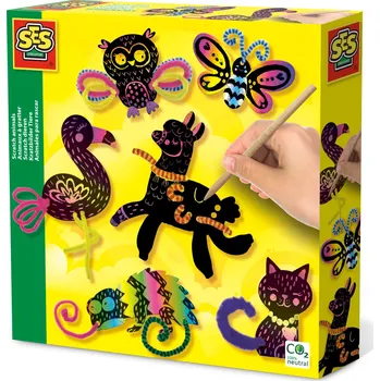 vyškrabávací obrázek SES creative Vyškrabávací obrázky zvířátka 6 ks