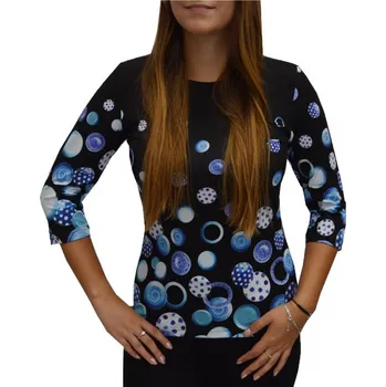 Dámská halenka Halenka Sabatti černá s modrými kolečky Velikosti Sabatti: 50