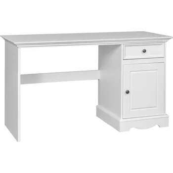 Psací stůl KATMANDU Jednoduchý psací stůl Belluno Elegante, bílá, borovice, masiv, rozměr 77x130x53cm
