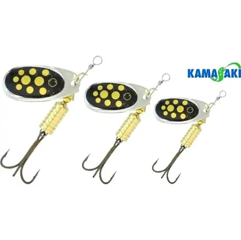 Umělá nástraha Kamasaki rotační třpytka Gold Star Blackbird Gold Spotted Black velikost: 1/3 g