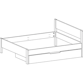 Postel BMB BOČNÍ ZÁSUVKA k posteli ADRIANA a GLORIA XL - z dubového masivu 3/4, dub masiv