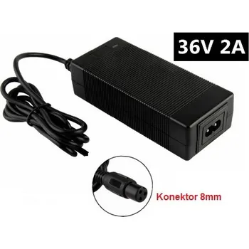 Nabíječka 36V 2A malý konektro 8mm (Nabíječka 36V 2A)