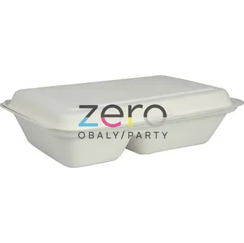 Jednorázové nádobí Menu box BIO z cukrové třtiny 2dílný