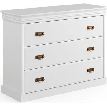 Komoda Šuplíková masivní komoda Toskania 2 - bílá