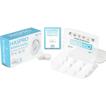 Haspro Mold špunty do uší Barva: bílá - transparent, Množství: 6 párů