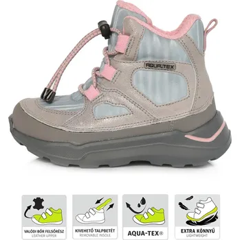 Dětská treková obuv D.D.Step D.D. step dívčí zimní obuv F61-591CL Barva: šedá, Velikost: 27