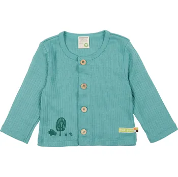 Dívčí mikina Dětský kabátek na knoflíky Zelená loud + proud Velikost: 98/104