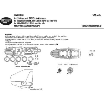 Plastikový model New Ware 1/72 Mask F-4C/D Phantom II BASIC (HAS)