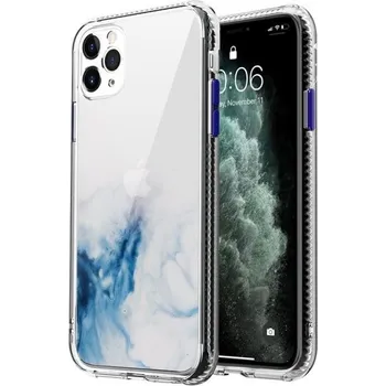 Pouzdro na mobilní telefon Mramorovaný kryt odolný proti poškrábání pro iPhone 11 Pro - světle modrý