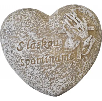 Zahradní dekorace Srdce S láskou spomíname 7x6,5x3,5 cm (SK) (123082 015 CAP-67-01771-21 srdce šedé)