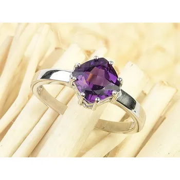 Prsten Prsten ametyst standard brus kosočtverec Ag 925/1000+Rh