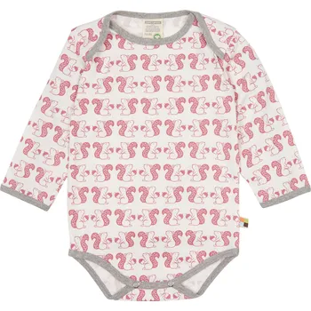 Dětské body s dlouhým rukávem Veverka růžová loud + proud Velikost: 74/80