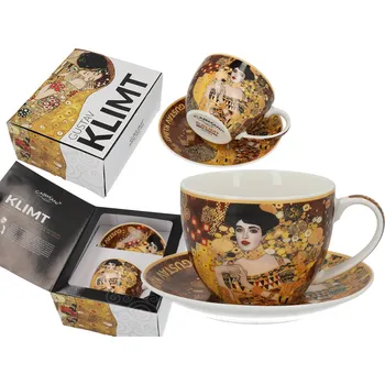 Carmani - Porcelánový šálek s podšálkem Gustav Klimt, Adela v dárkové krabičce - 250 ml