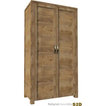 Šatní skříň Moderní dvoudveřová šatní skříň Nevada S2D Gala