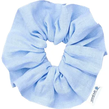 Ozdoba do vlasů Snový svět Lněná gumička Scrunchie světle modrá 5 cm