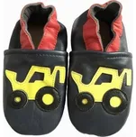 Capáčky Hopi Hop šedé kožené capáčky s bagrem velikost: 20/21