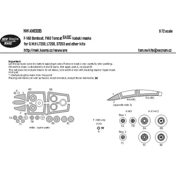 Plastikový model New Ware 1/72 Mask F-14B Bombcat, F-14D Tomcat BASIC (GWH)