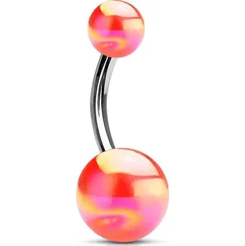 Piercing Piercing do pupíku - banánek metalické barvy (červená)