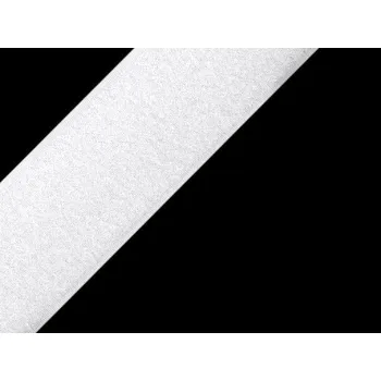 Suchý zip plyš šíře 40 mm bílý, barva Bílá