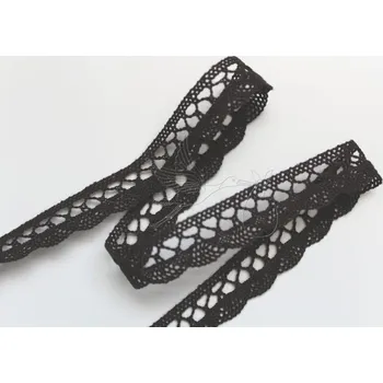 Krajka Bavlněná krajka 18mm - černá