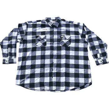 Pánská košile flanelová bílo-černá 7XL - 12XL Kamro ODE-KAM-23313-266 - 8XL