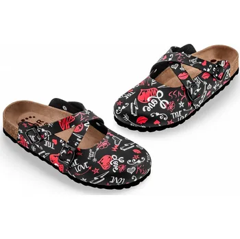 Dámská zdravotní obuv Obuv zdravotní FORcare 101059 černá potisk láska Velikost: 38