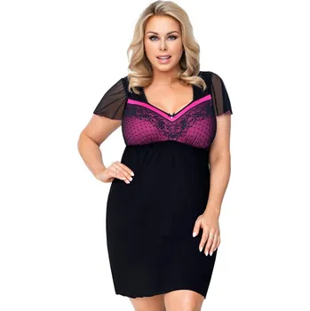 Dámské noční prádlo Dámská noční košilka Donna Zoya 3XL Černá
