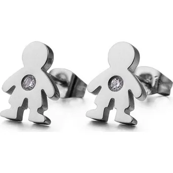 Náušnice Šperky4U Ocelové náušnice dva chlapečci - OPN1903