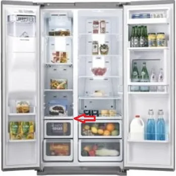 Příslušenství pro lednici Samsung DA97-06927A 4. police skleněná z vrchu v levé části mrazničky pro americkou lednici