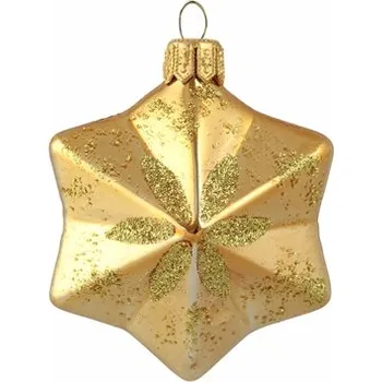 Vánoční hvězda zlatá s hvězdičkami