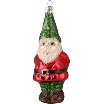 GLASSOR Trpaslík červený ve fraku 10 cm červená