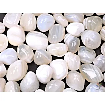 Drahý kámen Magieprirody.cz Tromlovaný kámen Achát bílý L velikosti 20 - 35 mm - Indie #02 Množství: 1ks