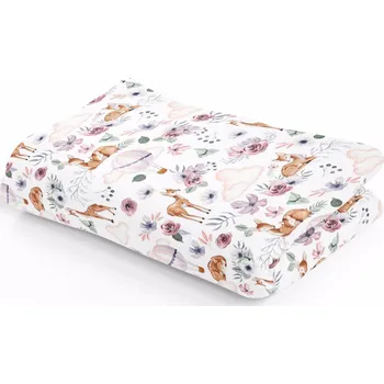 Dětská deka Dětská deka Velvet + výplň Srnečky/růžová - 75X100 CM