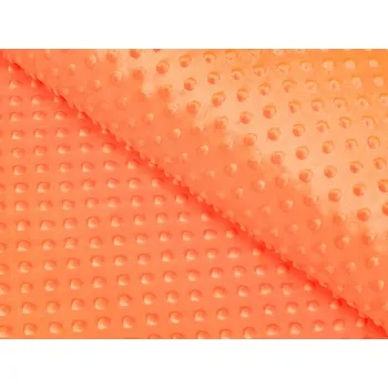 Dětská látka Minky 3D puntíky MKP-022 Oranžová - šířka 150 cm