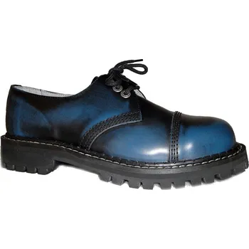 Moto obuv boty kožené KMM 3 dírkové černé/modrá Velikost: 43