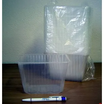 Jednorázové nádobí Vanička hranatá průhledná,PP 2000ml/50ks