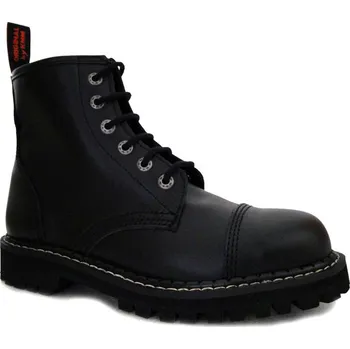 Moto obuv boty kožené KMM 6 dírkové černé Velikost: 38