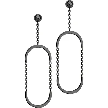 Náušnice BRUNOshop.cz Visací oválné náušnice ČERNÉ