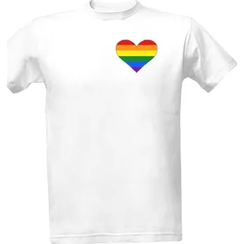 Pánská móda Tričko s potiskem Gay vlajka - srdce pánské