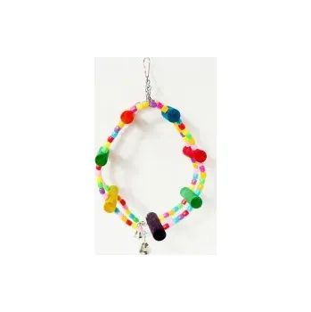 Hračka pro ptáka Record hračka pro střední a velké papoušky tvarovatelné šplhadlo se zvonky